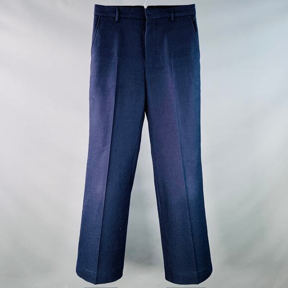 AMI by ALEXANDRE MATTIUSSI Size 28 Navy Wool Twill Straight Zip Fly Dress Pants - Picture 1 of 7